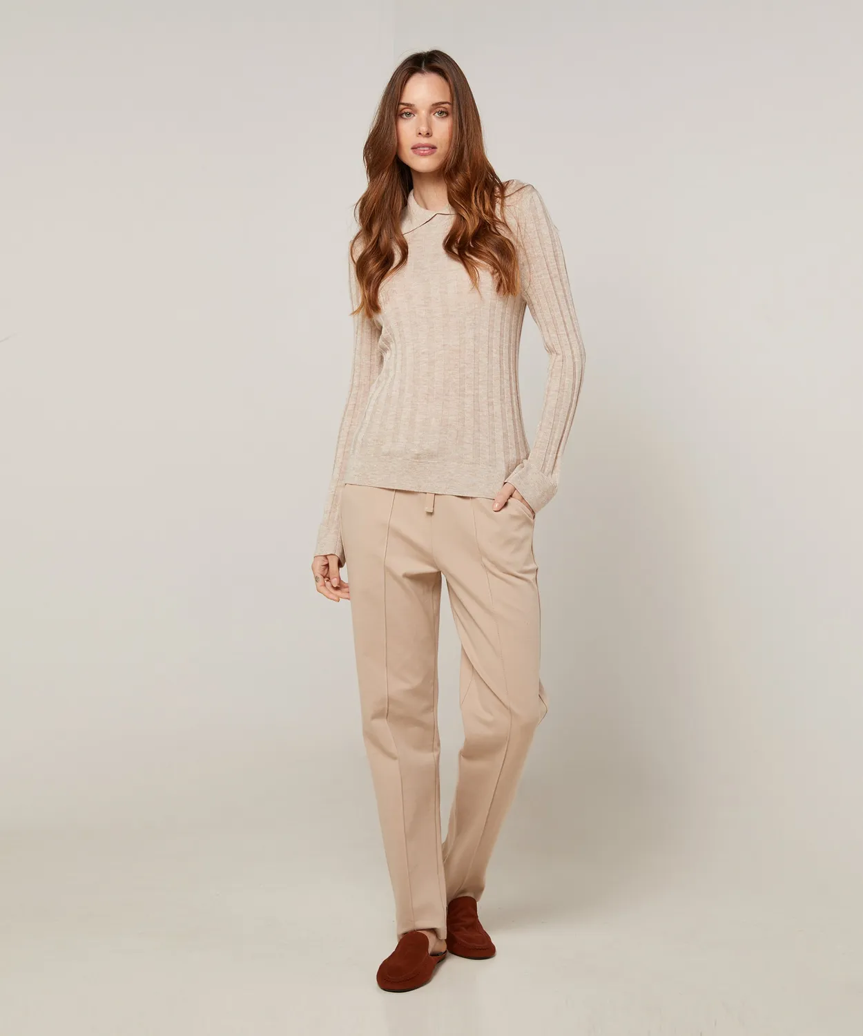 Rodier Dolcevita a Calzino maglione beige