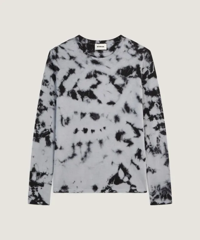 Rodier Maglione Tie Dye Lana Cashmere Grigio Donna