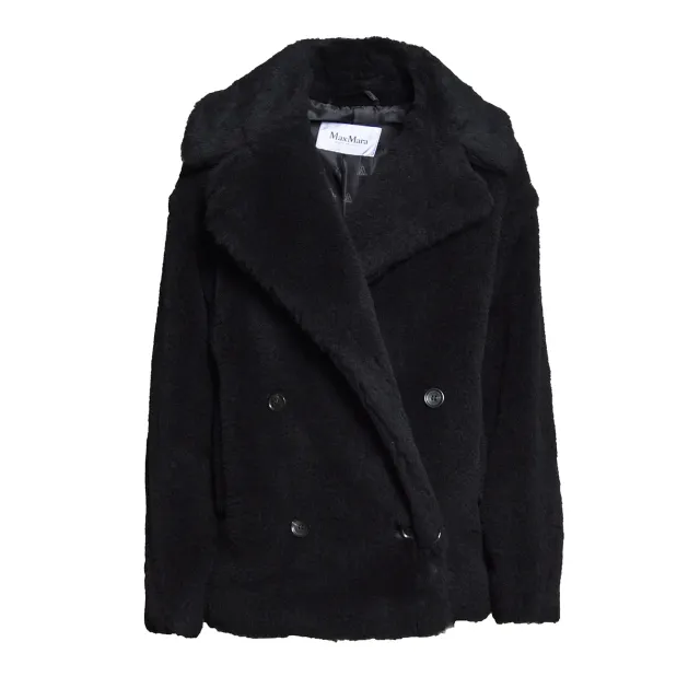 Max Mara Alcuno cappotto donna nero alpaca e seta