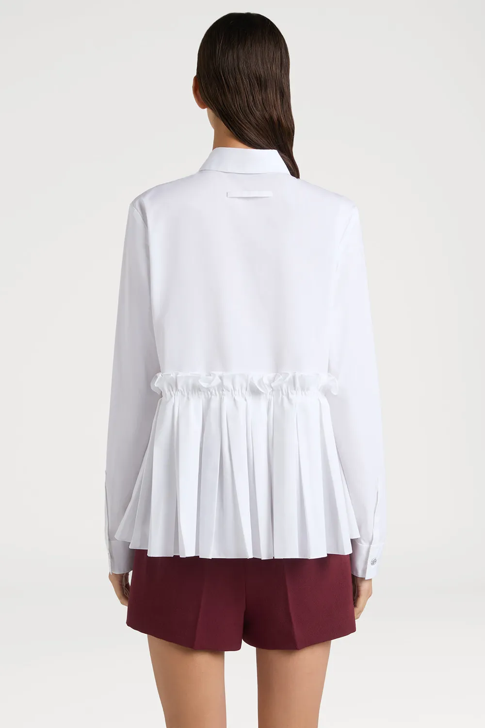 Ports 1961 Signature No.10 camicia volant bianca cotone