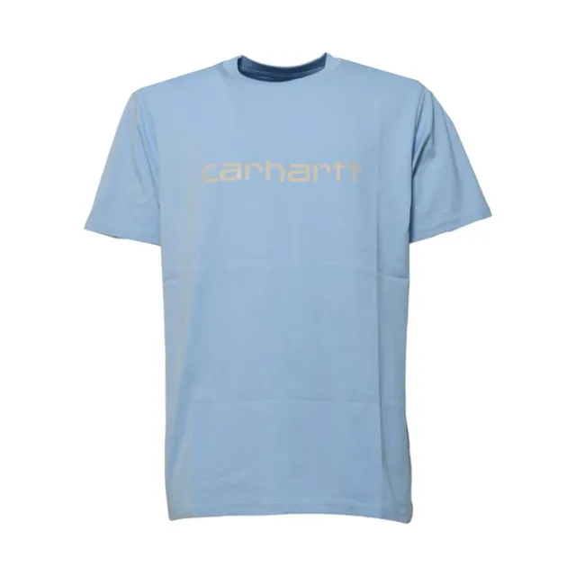 Carhartt Wip I031047 t-shirt Script azzurra cotone