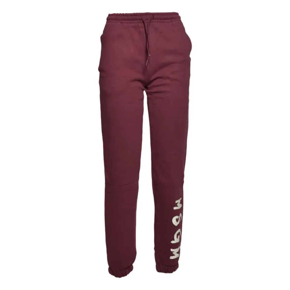 MSGM Junior F5MSJUFP024 pantalone tuta bordeaux 14A cotone