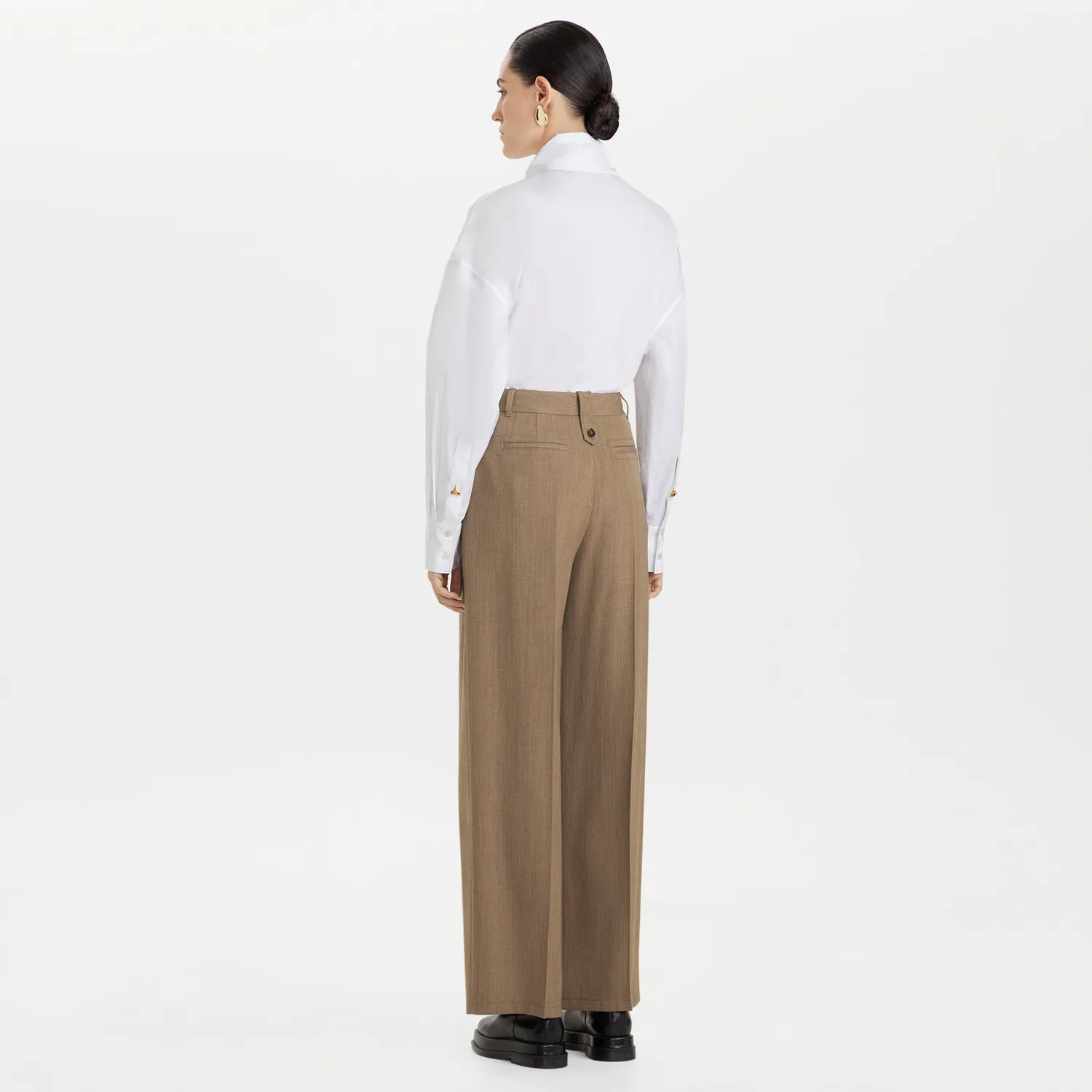 Ports 1961 PW426TWL01 pantaloni palazzo camel 36 lana