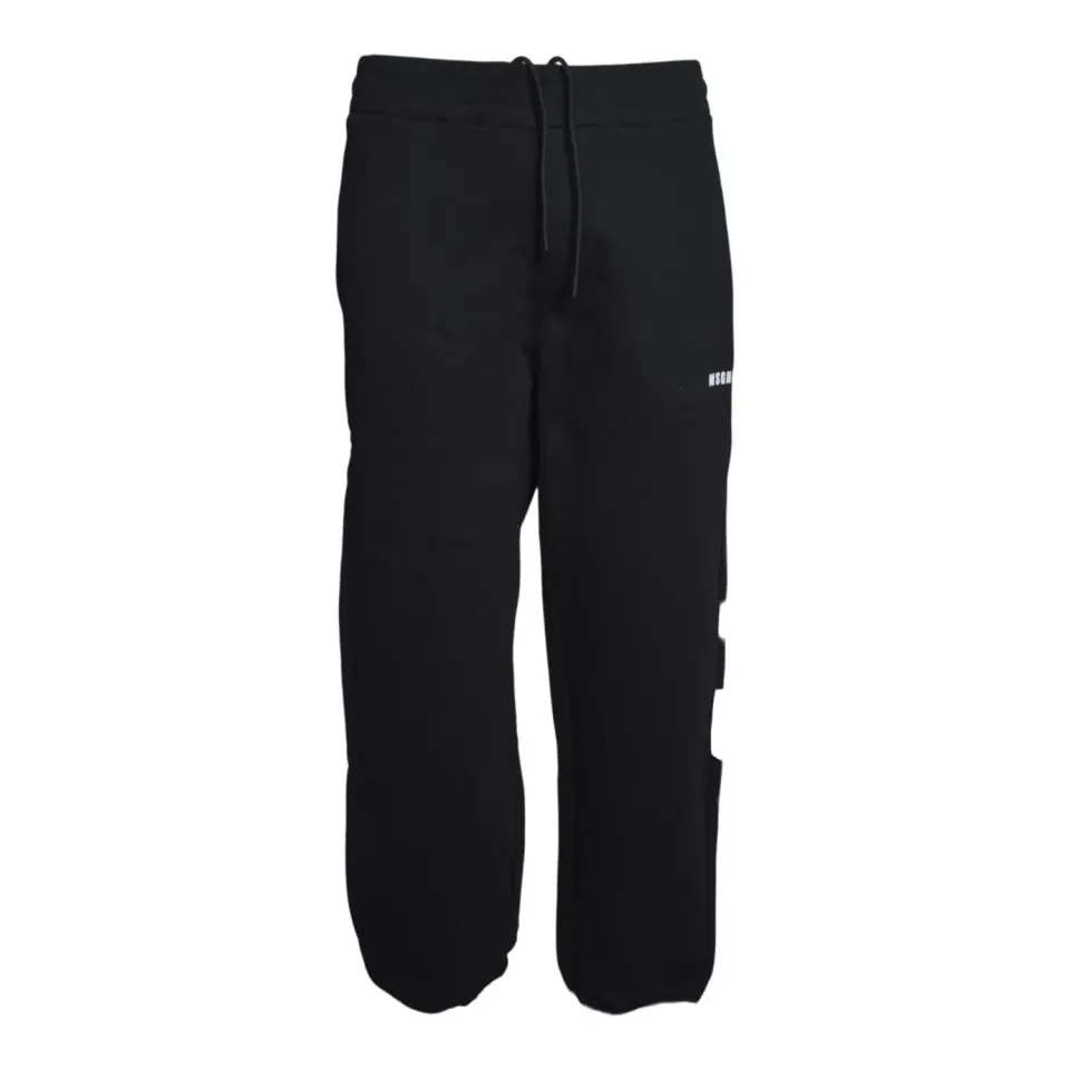 MSGM 2000MP500200001 pantalone tuta cotone nero