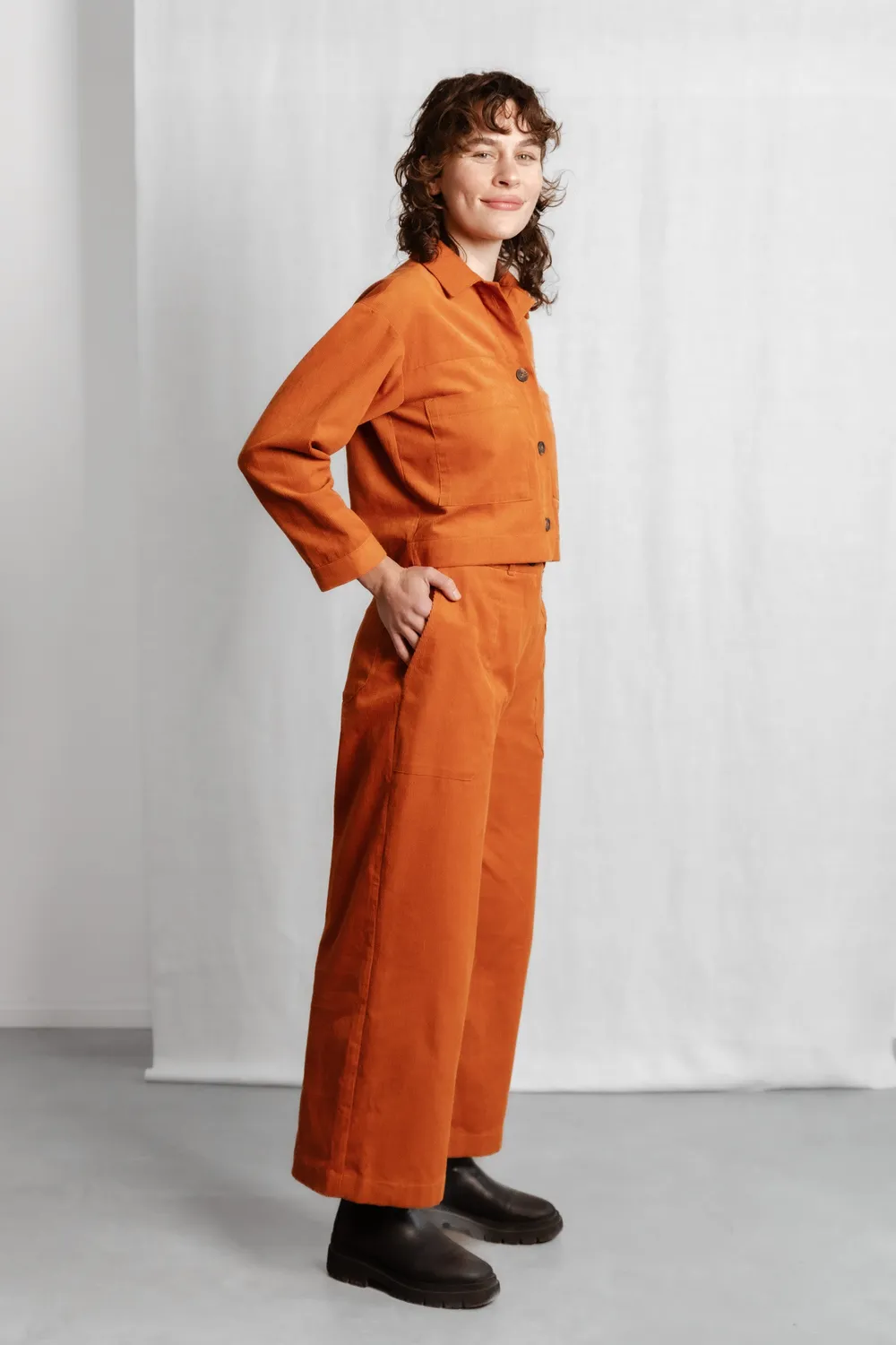 Jyoti Fair Works Damini pantaloni velluto ambra