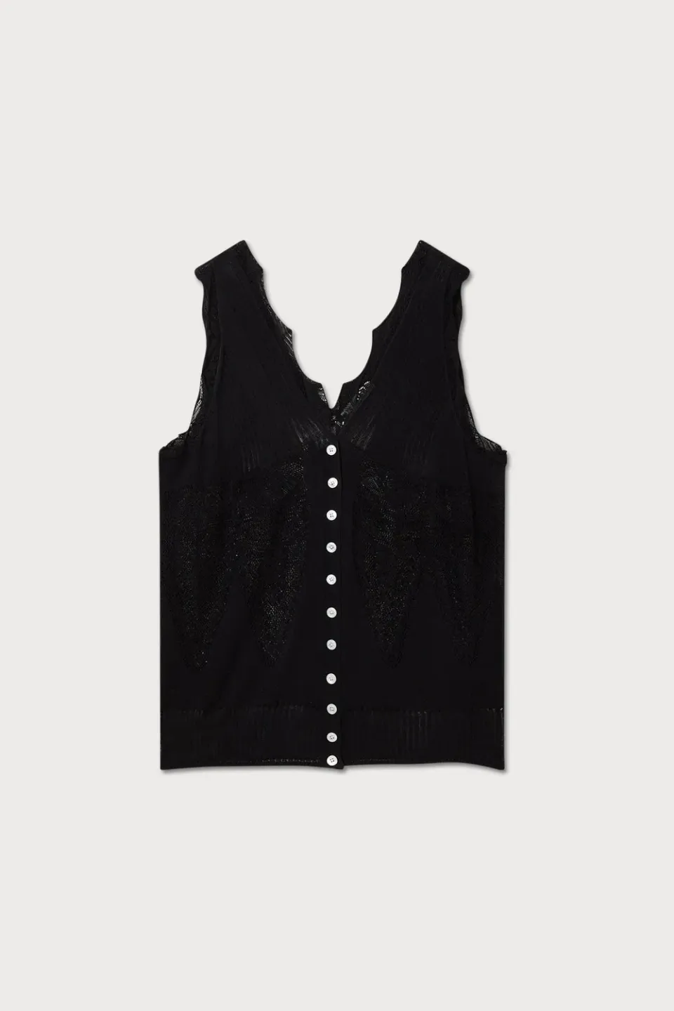 PORTS 1961 gilet in maglia traforata nero