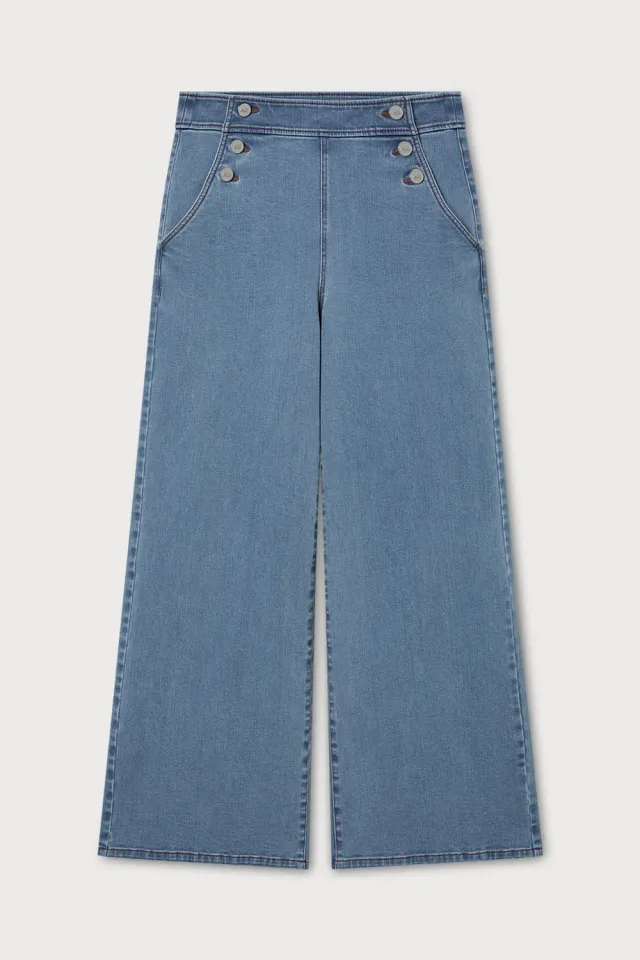 PORTS 1961 Buttoned Wide-Leg jeans denim indaco