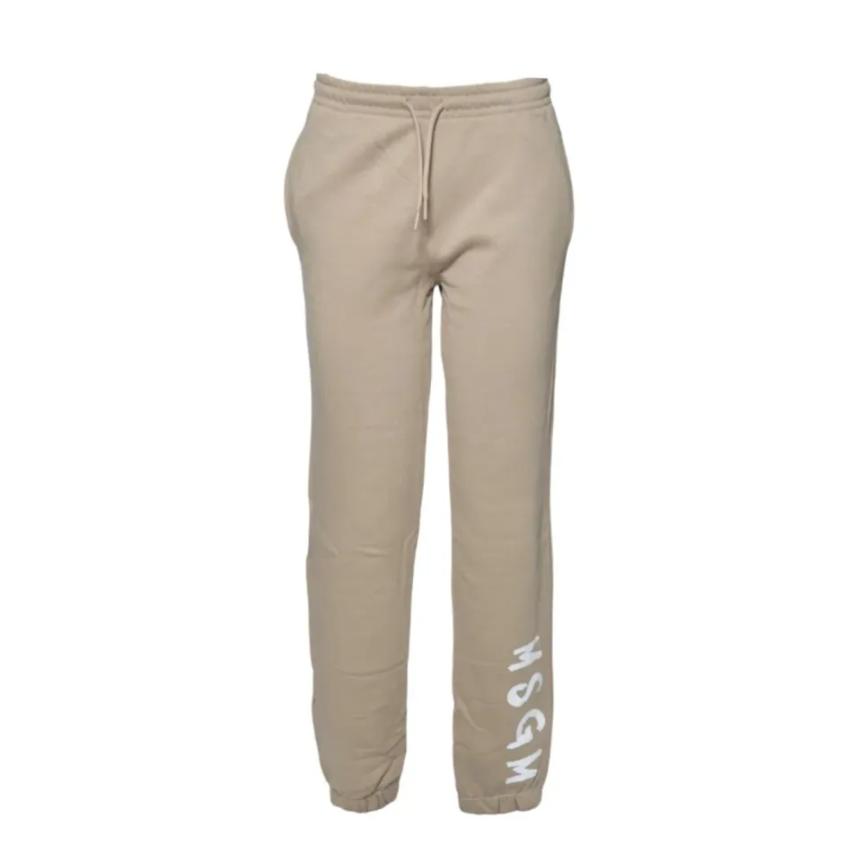 MSGM Junior S5MSJUFP059 Pantaloni Felpa Beige Cotone