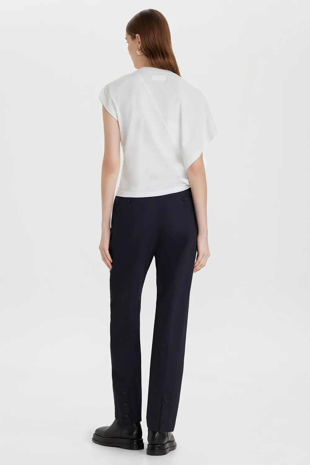 PORTS 1961 Asymmetric Knot top bianco cotone