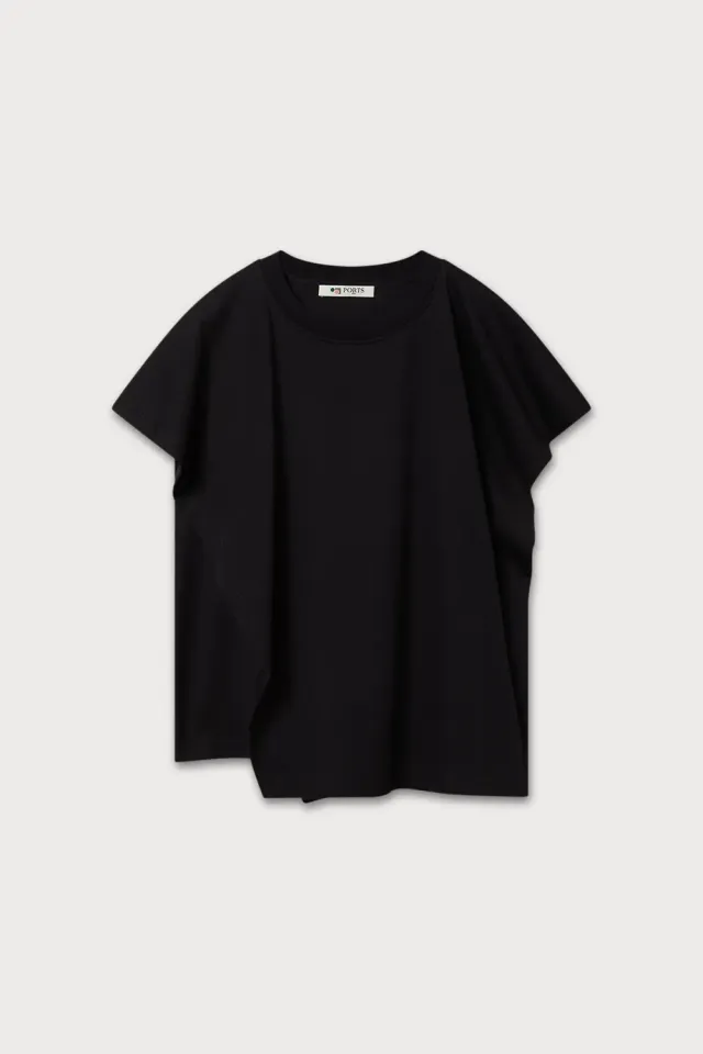Ports 1961 PW226KKC01 T-Shirt Nera Asimmetrica S