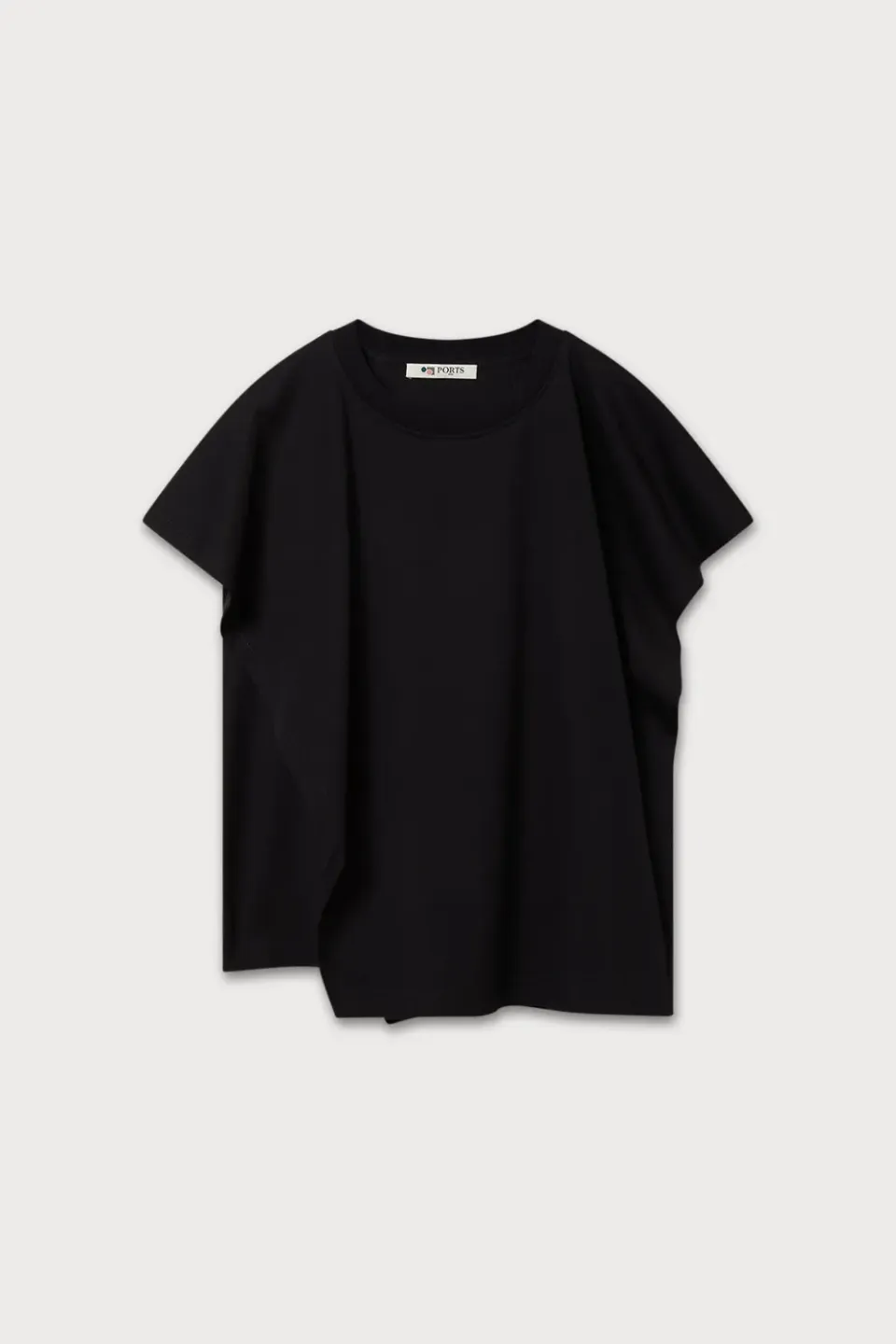 Ports 1961 PW226KKC01 T-Shirt Nera Asimmetrica S