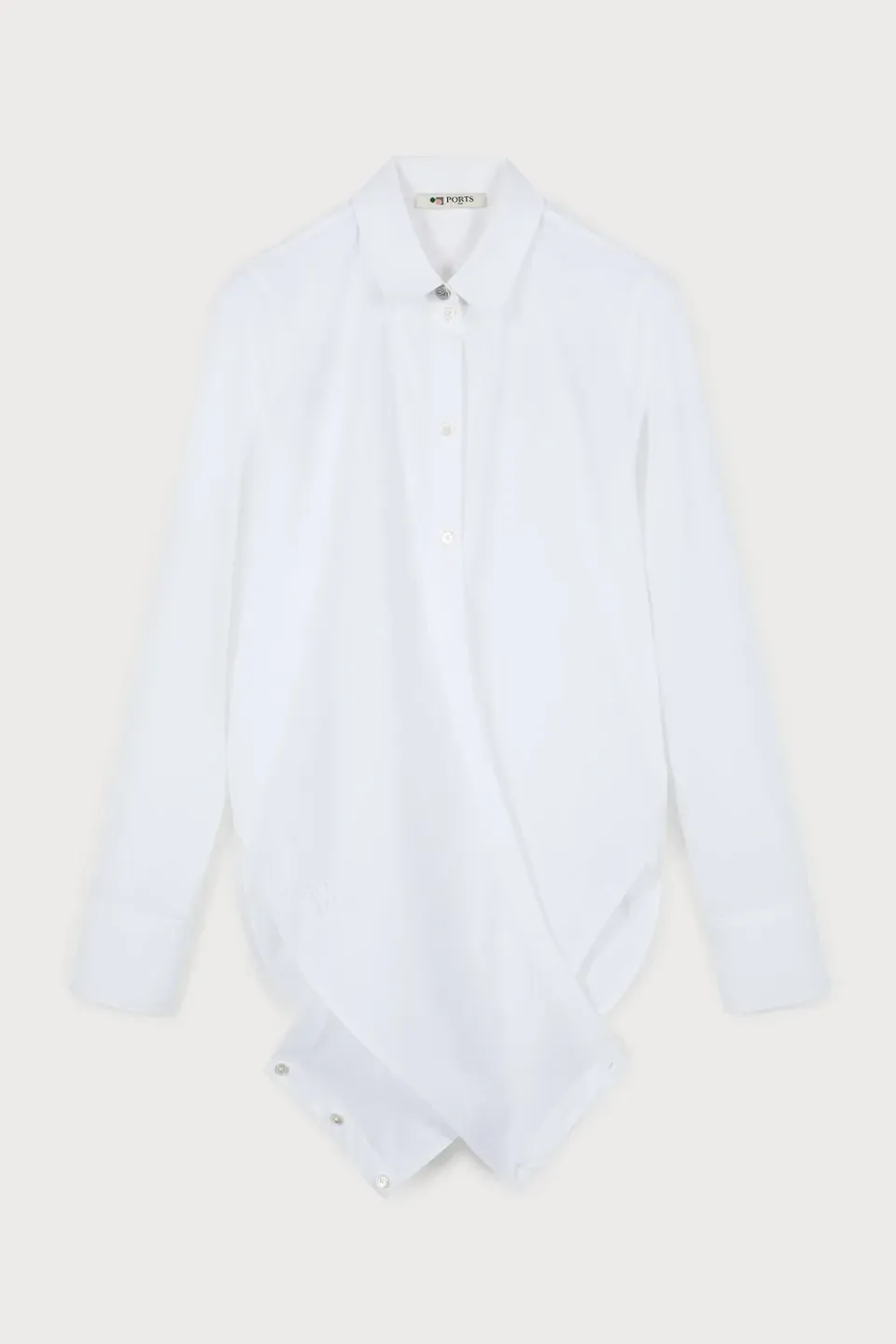 PORTS 1961 No.10 Wrap camicia bianca cotone donna