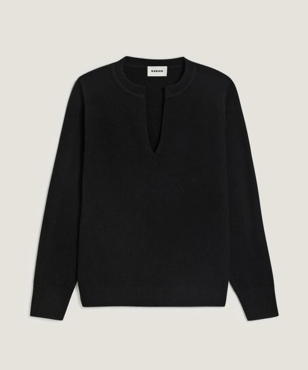 Rodier maglia cashmere collo tunisino nera