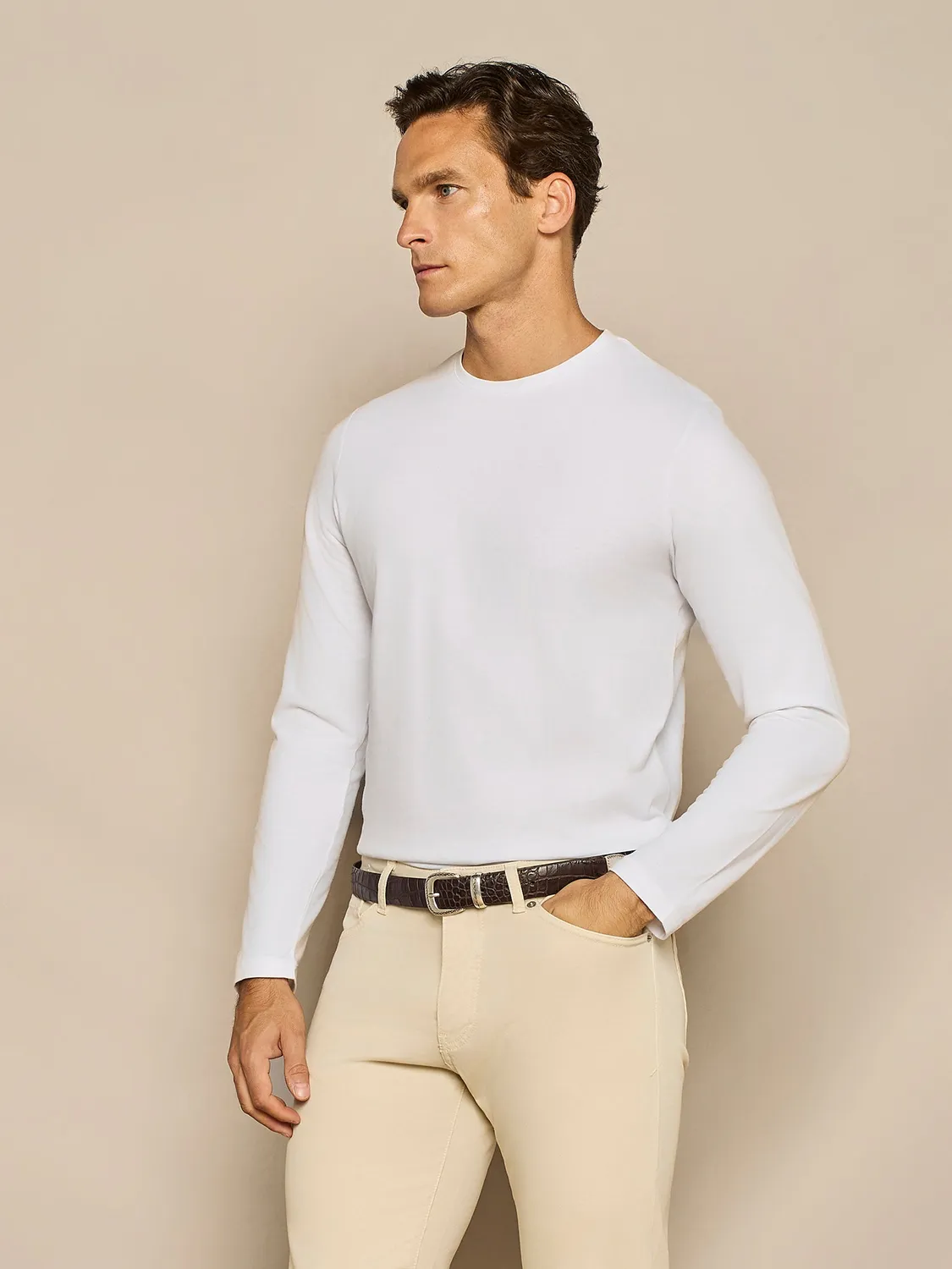 Paul Taylor t-shirt manica lunga cotone bianco