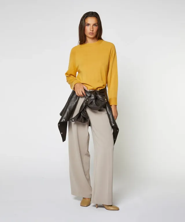 Rodier maglione girocollo merino oro raglan