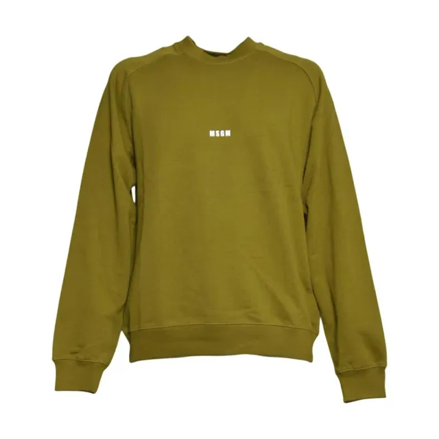 MSGM 3940MM503257799 felpa cotone verde militare donna