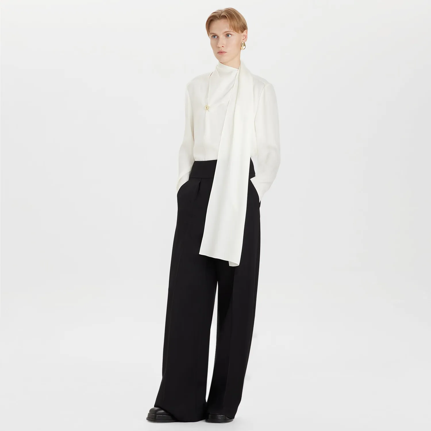 Ports blusa collo sciarpa cloud-white 40 IT