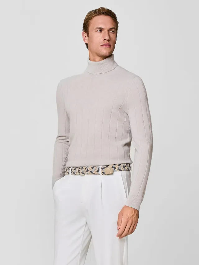 Paul Taylor Dolcevita Maglia Cashmere Lana Burro
