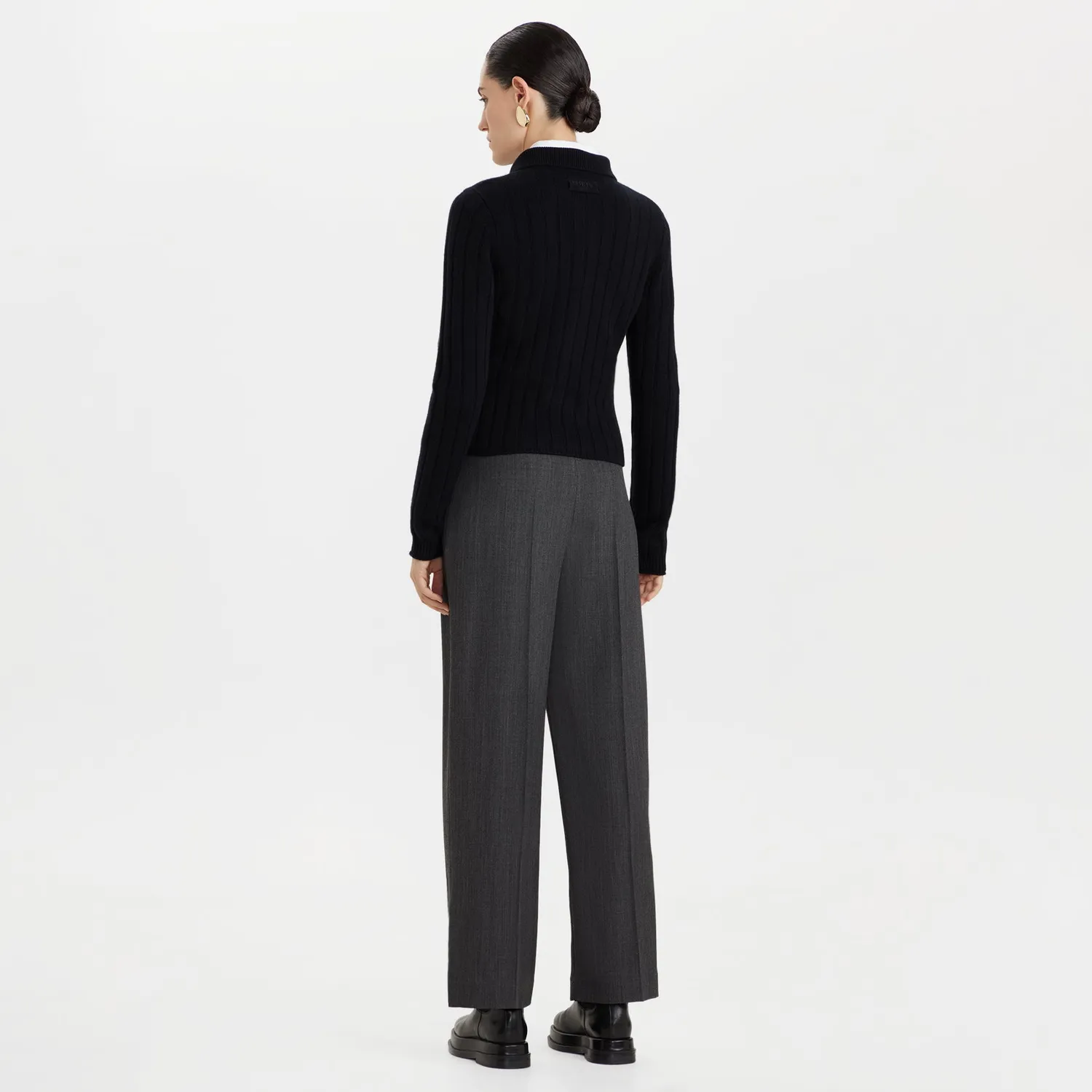 Ports 1961 PW426KFP01 polo lana nera M coste bottoni oro