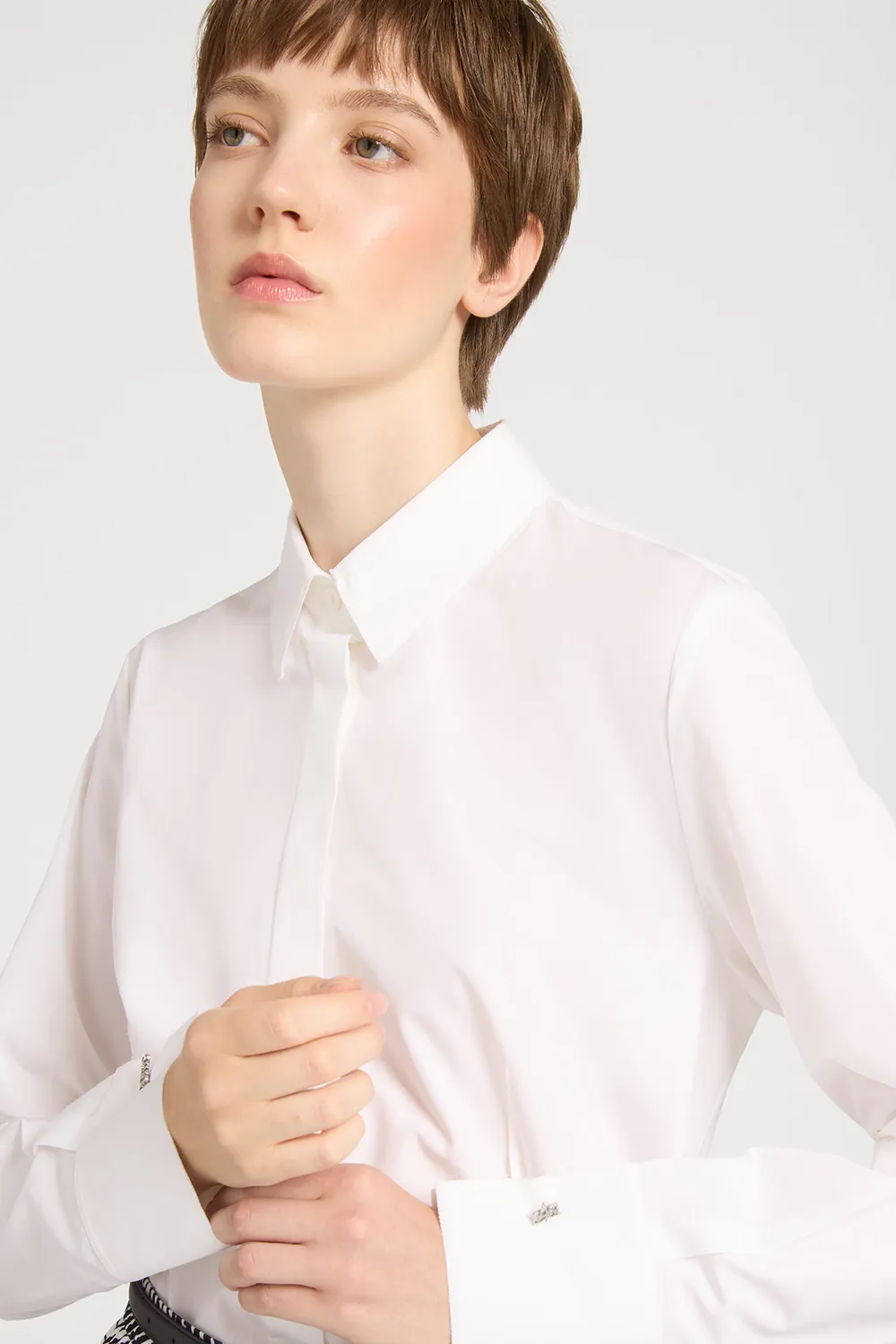 Ports 1961 No. 10 camicia bianca collo abbottonato