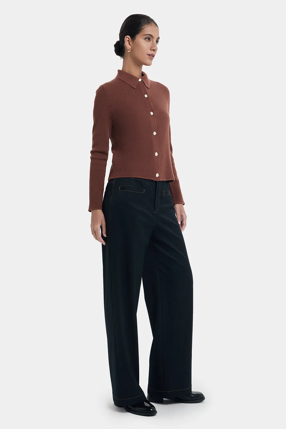 Ports Cambridge Brown Polo maglia lana marrone perle