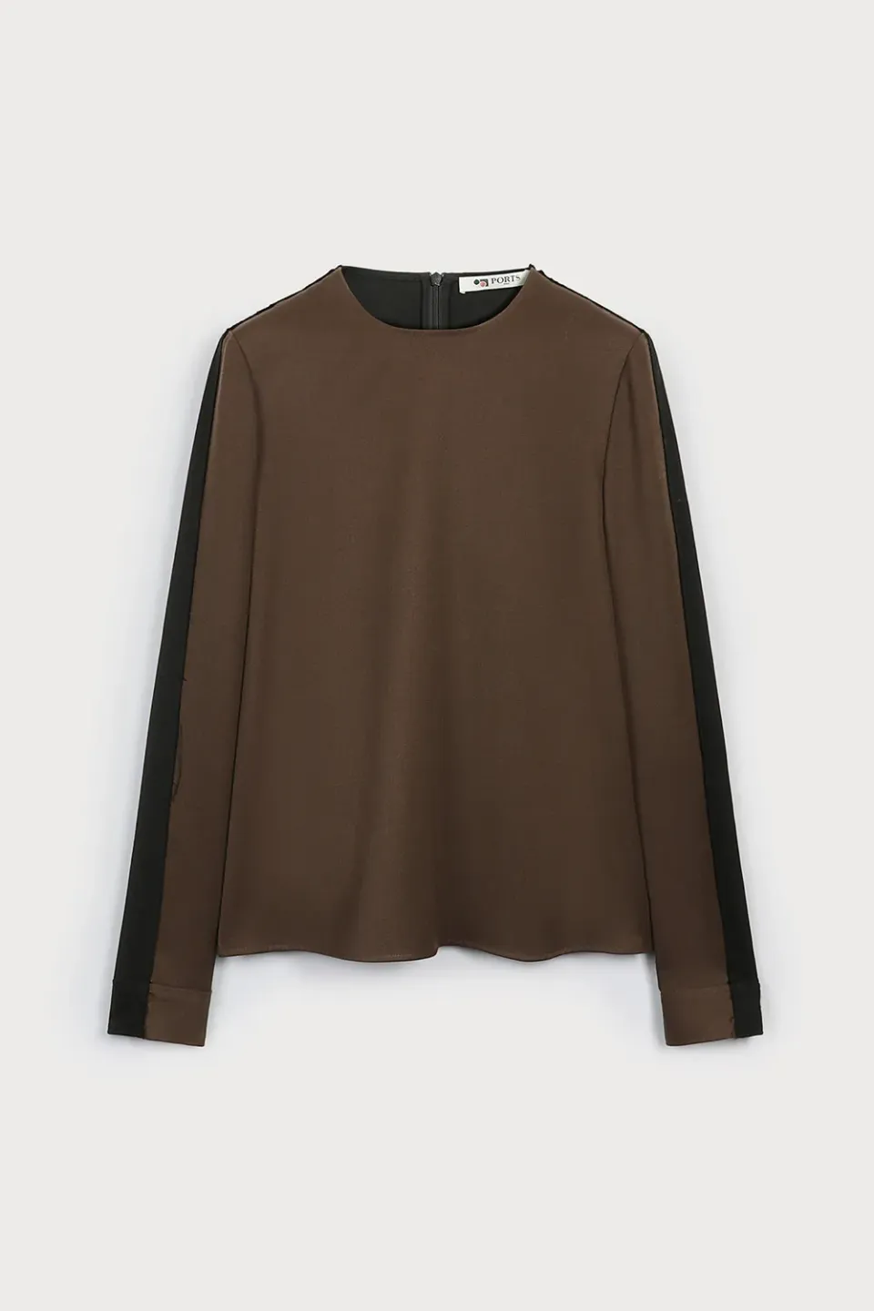 PORTS 1961 Brown top lana marrone manica lunga