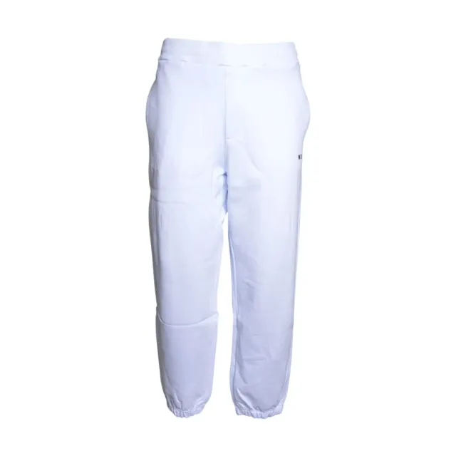 MSGM 2000MP50020000101 pantalone tuta bianco cotone M