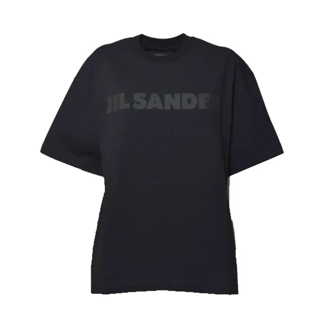 Jil Sander J03GC0137 t-shirt cotone nero logo tono su tono