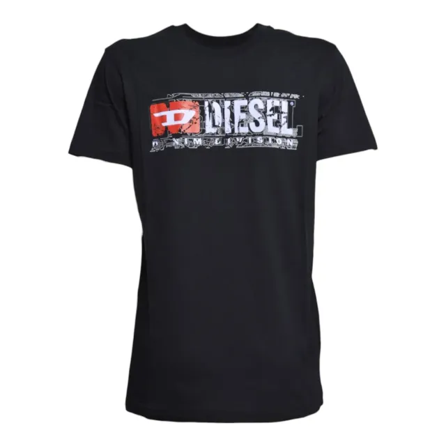 Diesel Junior J0297600YI9 t-shirt cotone nero 14A 16A