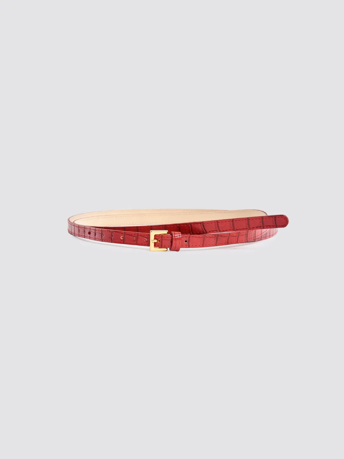 Vicolo Cintura Ecopelle Cocco cintura rossa sottile 87 cm