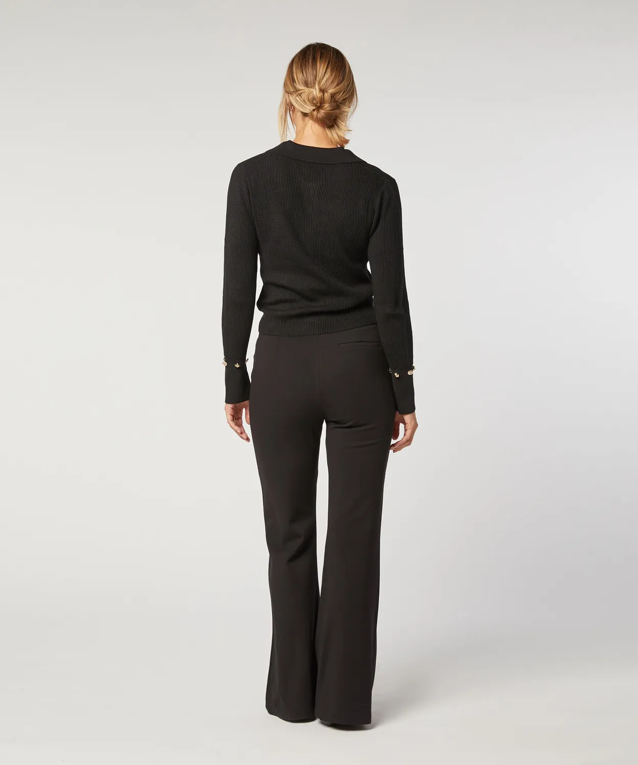 Rodier Milano pantaloni svasati nero vita alta