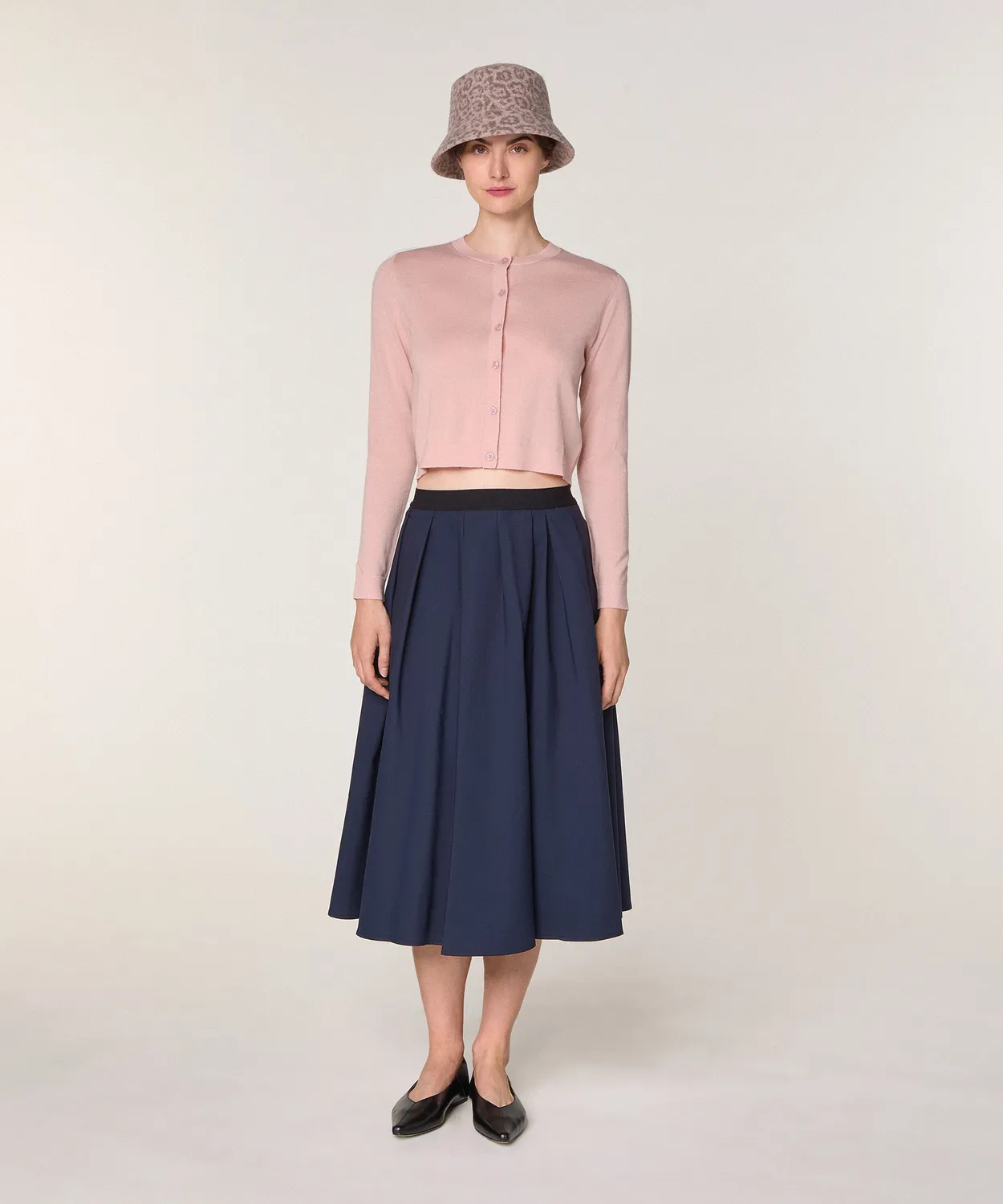 Rodier cardigan corto lana merino rosa perla