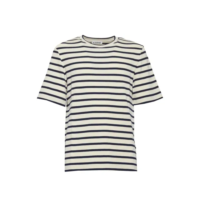 Jil Sander J47GC0109J46497 t-shirt righe bianco blu cotone