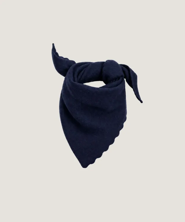 Rodier Sciarpa Triangolare Cashmere Blu Marino