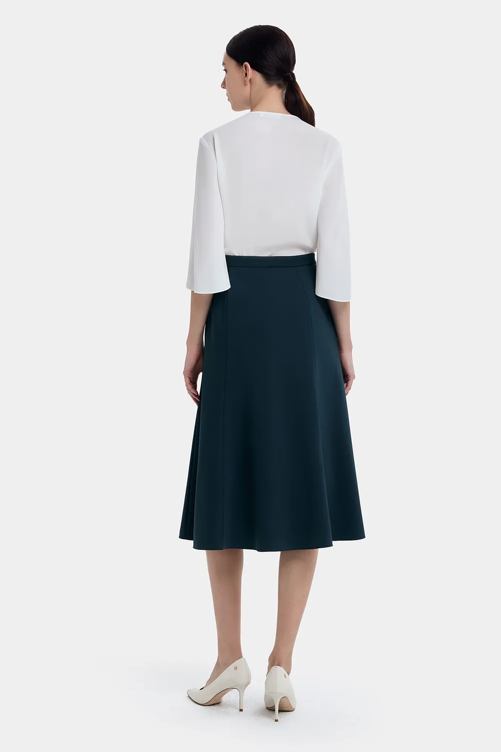 PORTS Elegance gonna verde balsamo lana spacco