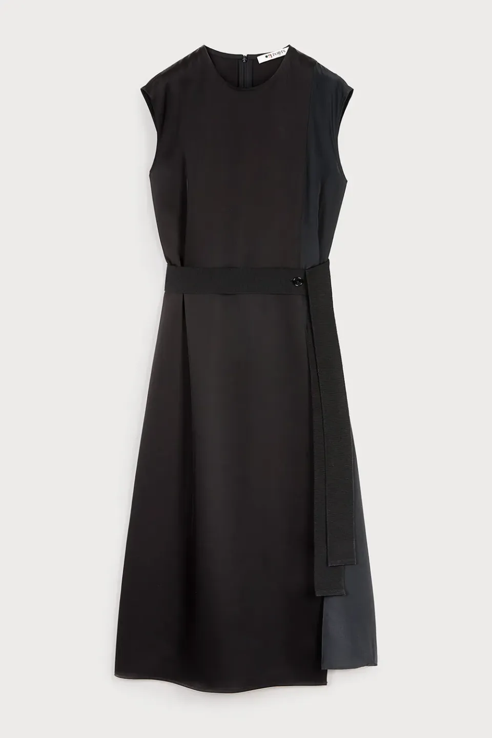 PORTS Everyday Black abito nero pieghe laterali