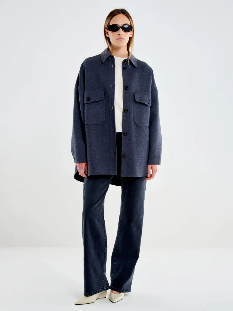Vicolo Overshirt giacca camicia grigia