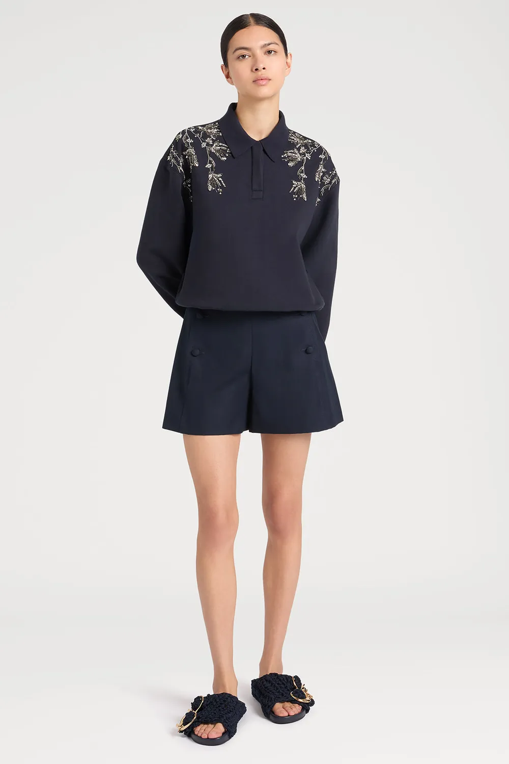 Ports Sailor shorts bottoni blu navy