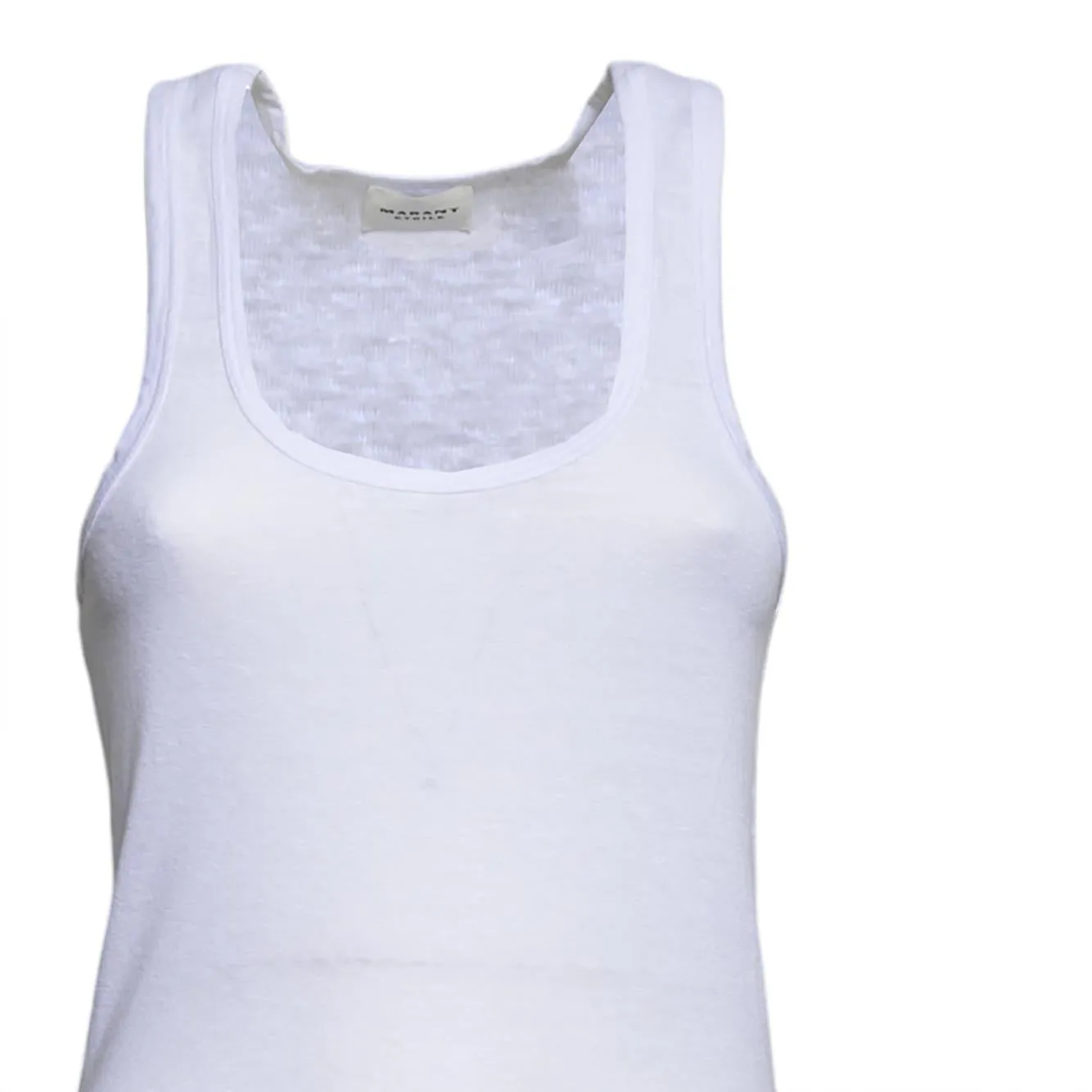 Marant Etoile Thea canotta lino bianco XS S M