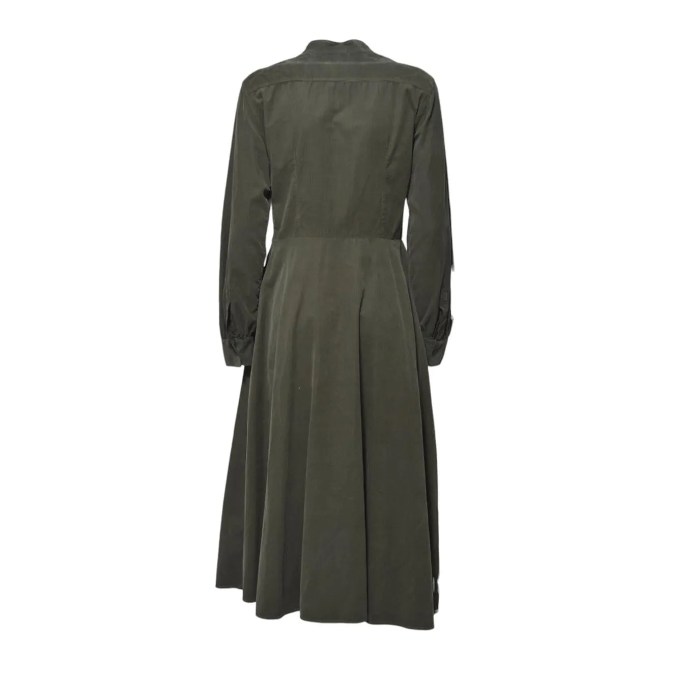 Aspesi 2926G536 abito midi velluto verde cotone