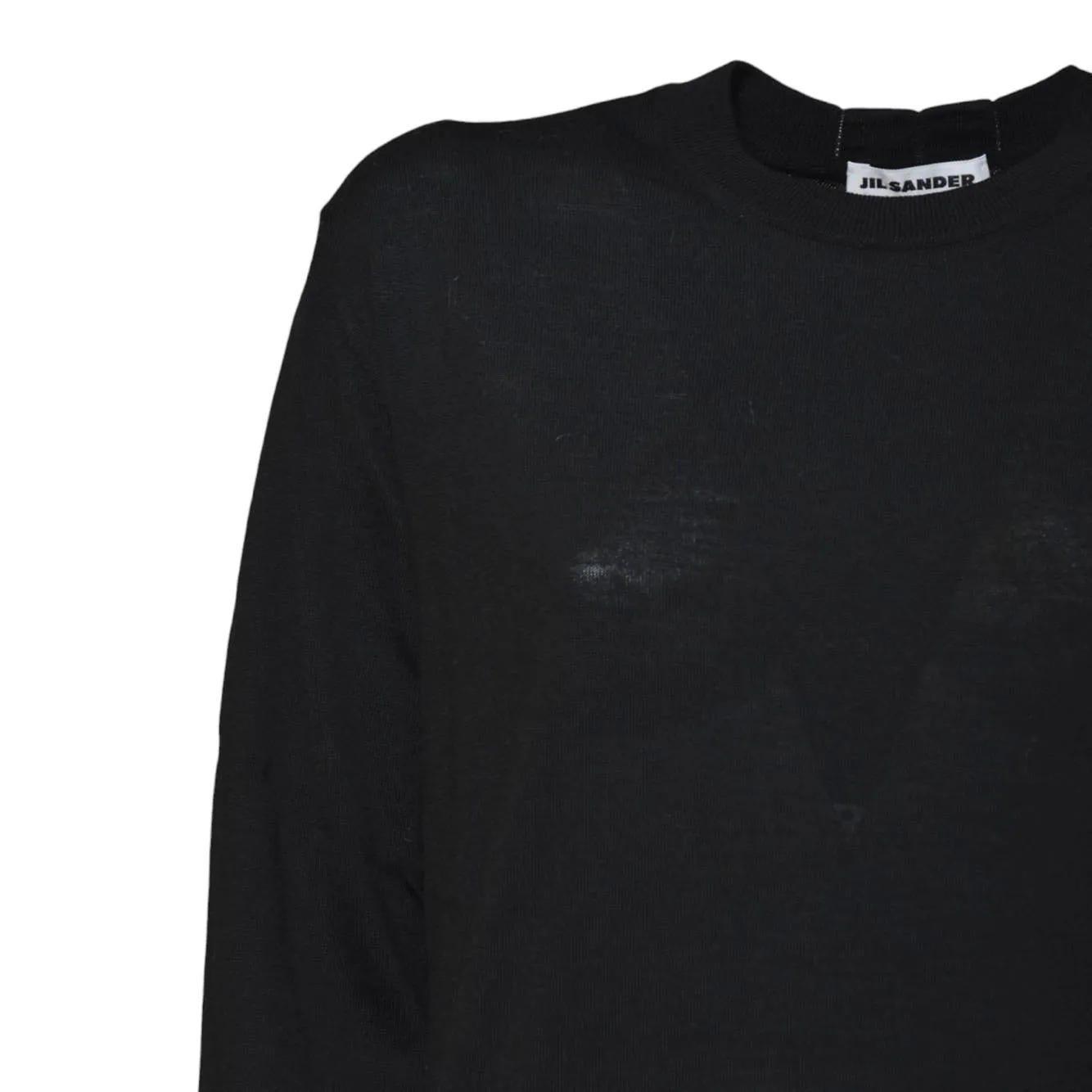 Jil Sander J04GP0001 pullover nero lana girocollo over