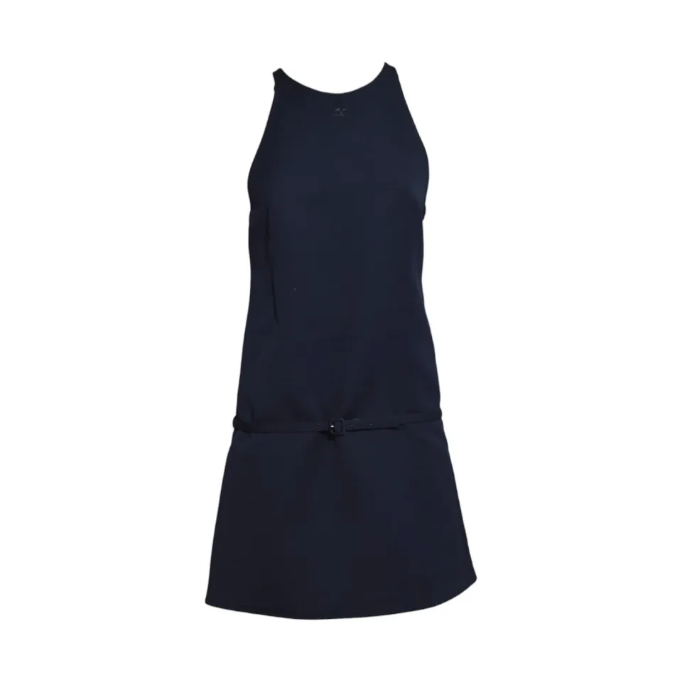 Courrèges 226CRO885PL0007 mini abito blu navy cintura