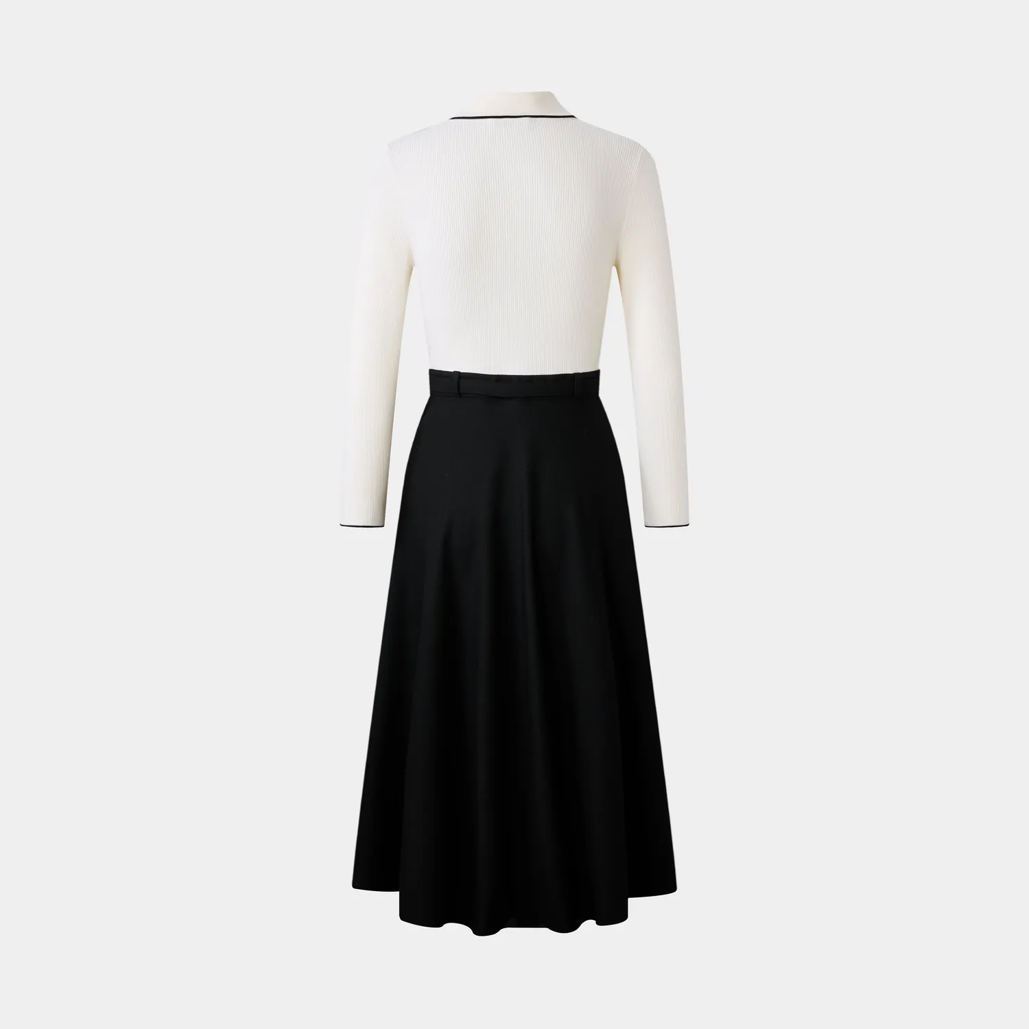 Ports FW25 Retro Stand Collar Dress vestito nero collo alto