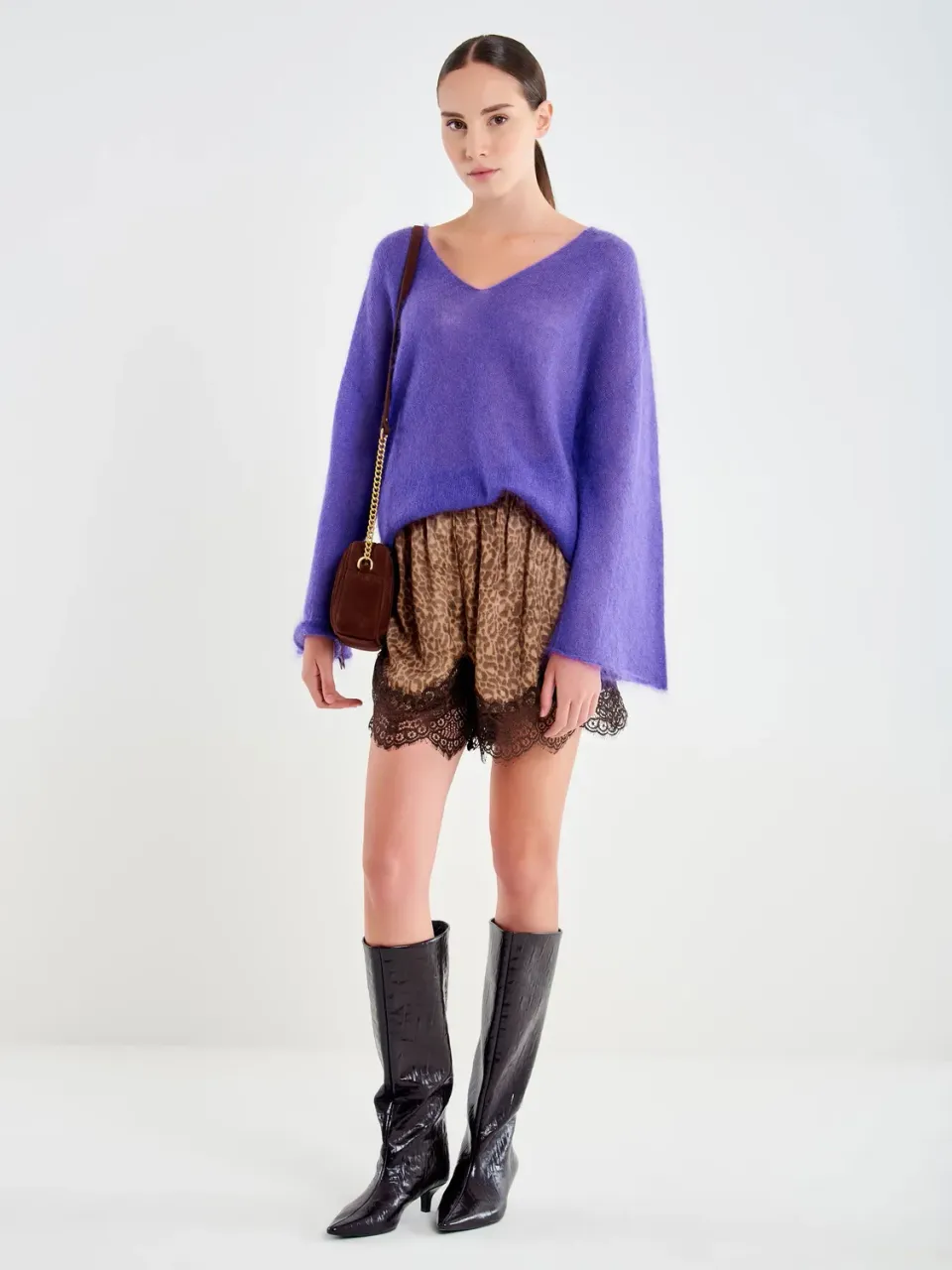 Vicolo Shorts Raso Maculati Fondente Unica