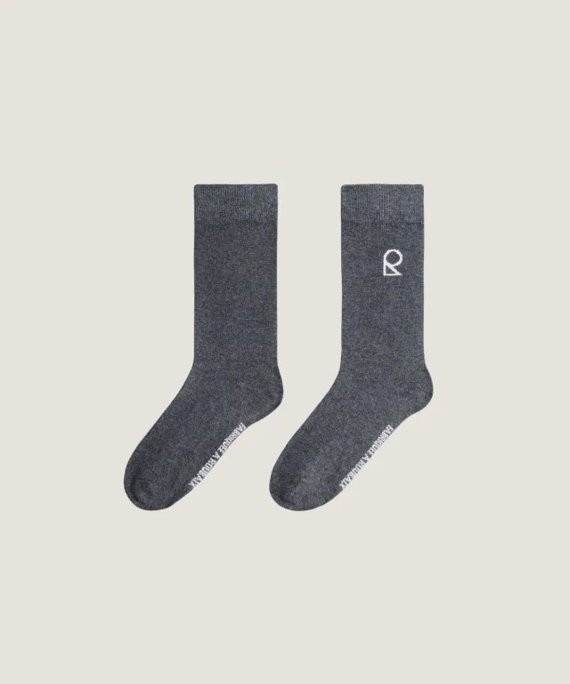 Rodier Calzini unisex cotone grigio scuro monogramma