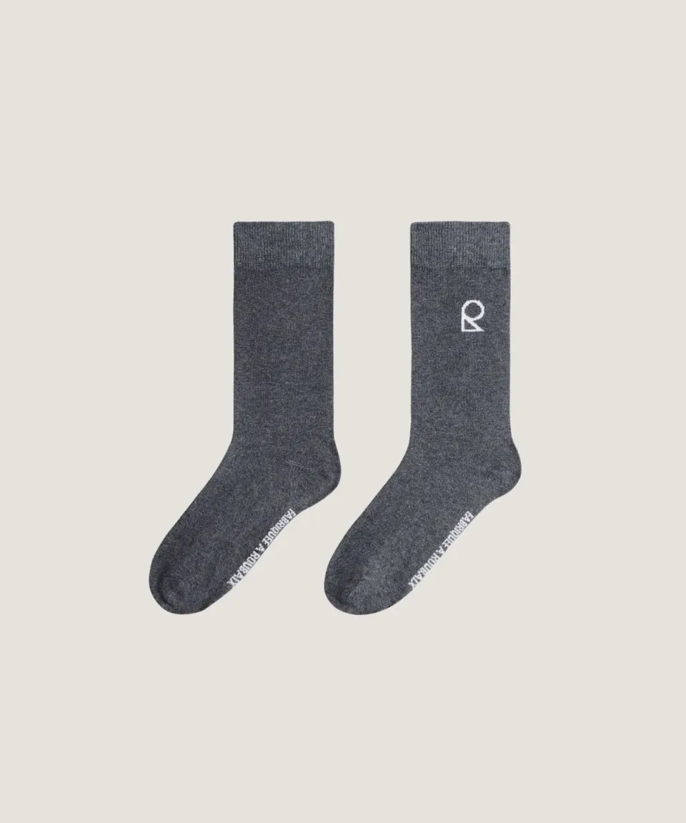 Rodier Calzini unisex cotone grigio scuro monogramma