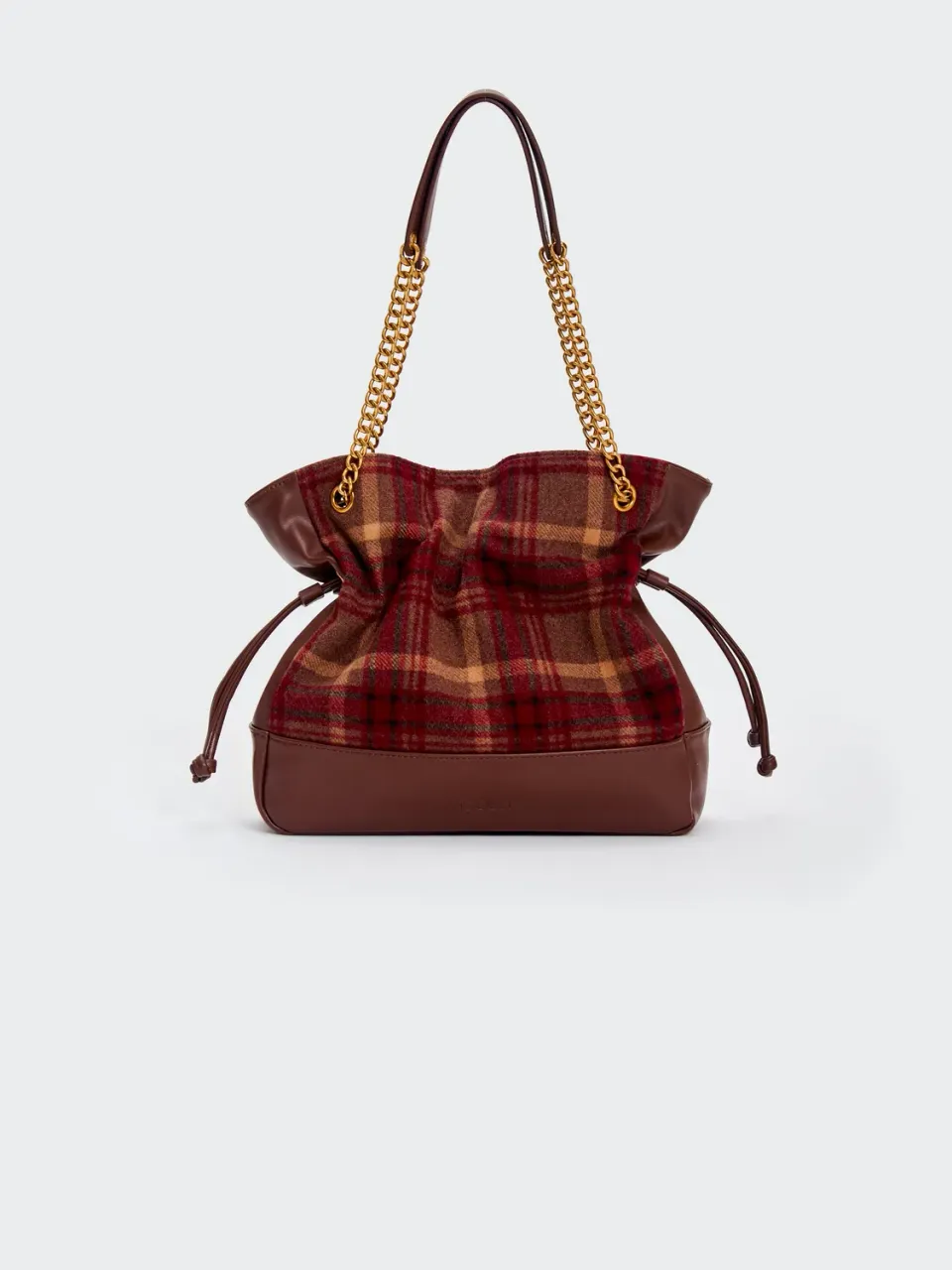 Vicolo Bundle Check borsa a spalla marrone fantasia check