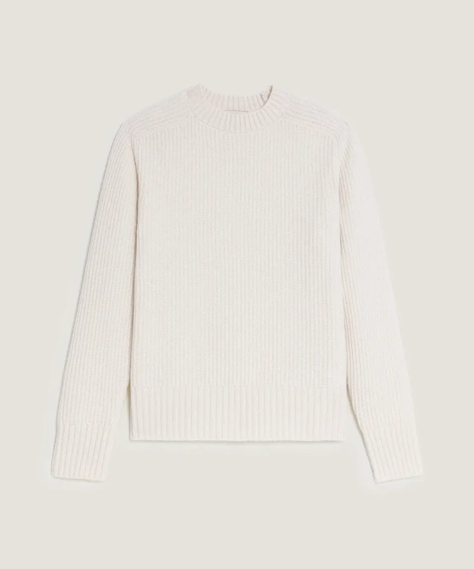 Rodier Maglia girocollo cashmere maglione bianco S
