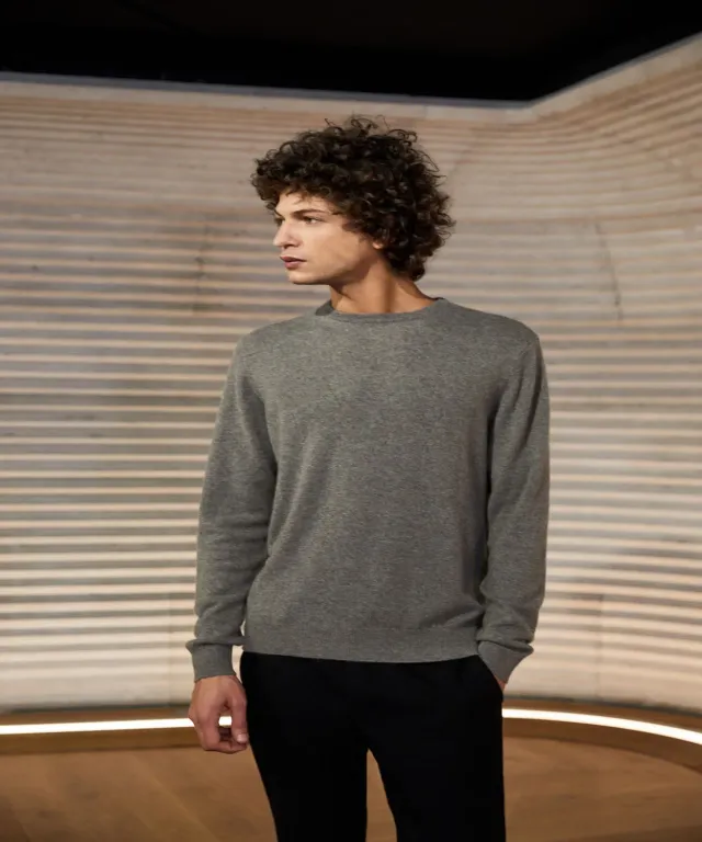 Rodier Maglia Girocollo Cashmere Uomo Tortora Morbido