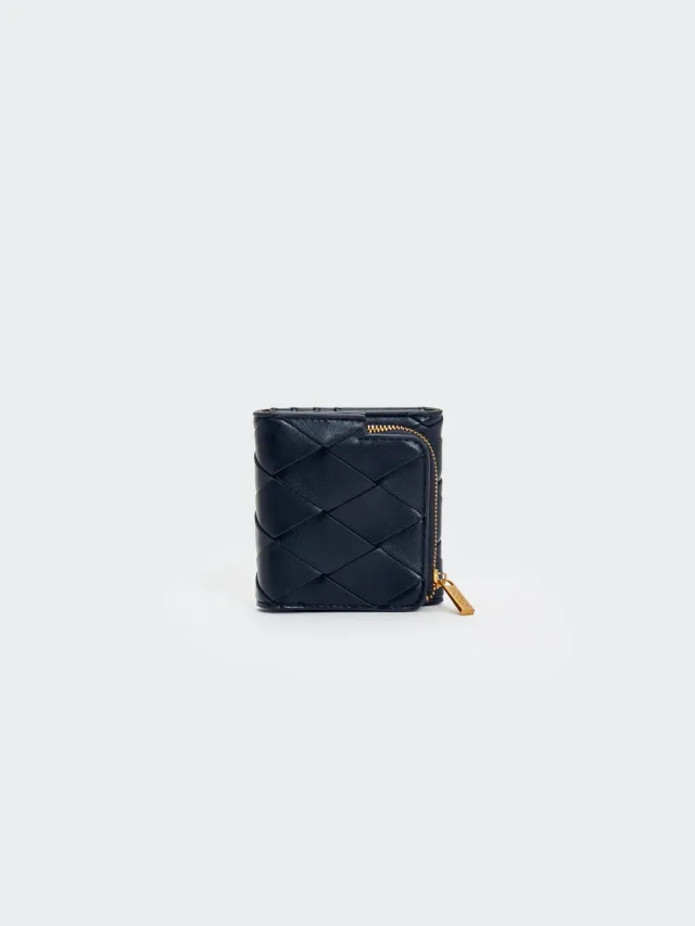 Vicolo portafoglio ecopelle intrecciata nero